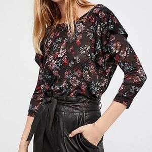 Floral Black Women's Top